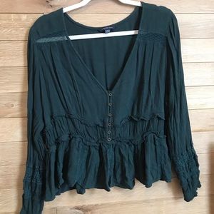 Green Peplum Top
